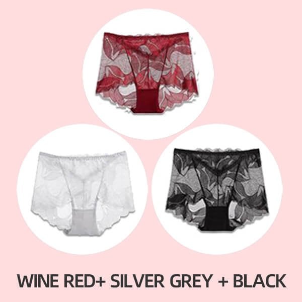 💝Hot Sale 💝-Ladies Silk Lace Handmade Underwear Pack