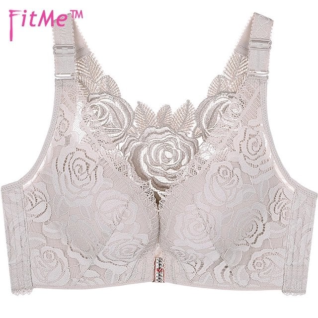 49% OFF-🔥FitMe Rose Embroidery Front Closure Wirefree Bra(Buy 2 Free Shipping)