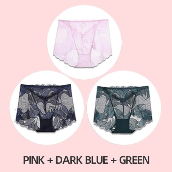 💝Hot Sale 💝-Ladies Silk Lace Handmade Underwear Pack