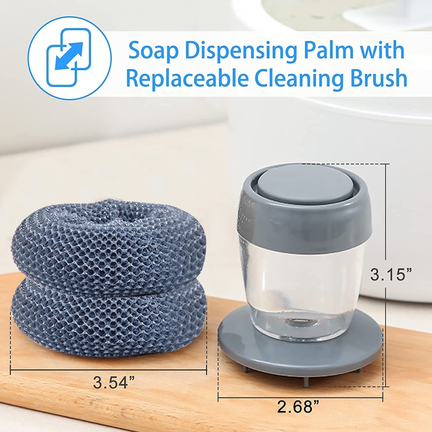 [🔥Hot Sale-Save 50% OFF]Soap Dispensing Palm Brush Storage Set - Free 2 Replacement Brushes