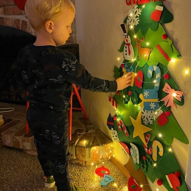 😍Felt Christmas Tree Set with 32PCS Ornaments Wall Hanging Tree