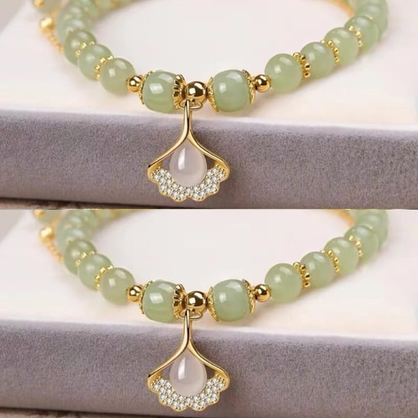 🔥Last Day Promotion - Wotian Jade Lucky Gold Leaf Bangle