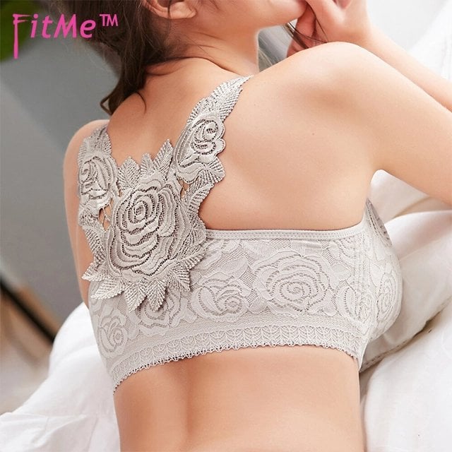 49% OFF-🔥FitMe Rose Embroidery Front Closure Wirefree Bra(Buy 2 Free Shipping)