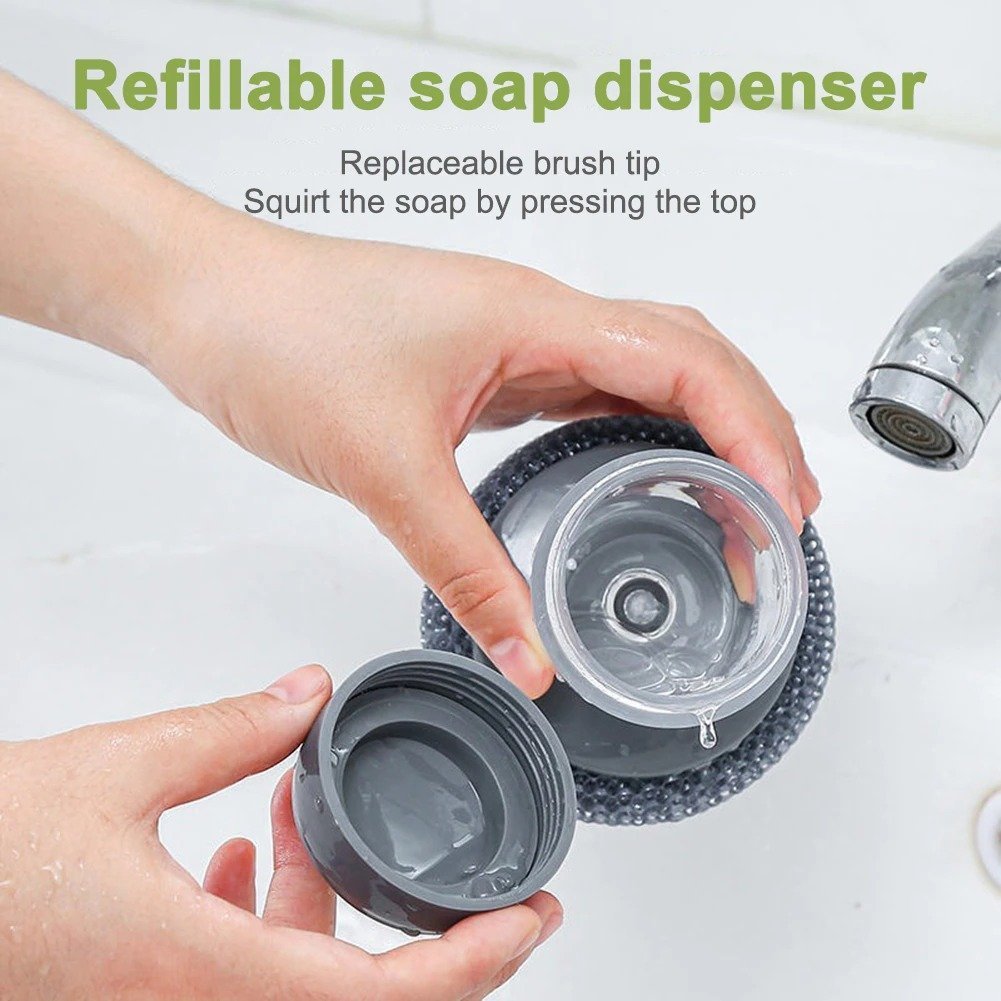 [🔥Hot Sale-Save 50% OFF]Soap Dispensing Palm Brush Storage Set - Free 2 Replacement Brushes