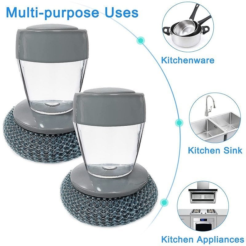 [🔥Hot Sale-Save 50% OFF]Soap Dispensing Palm Brush Storage Set - Free 2 Replacement Brushes