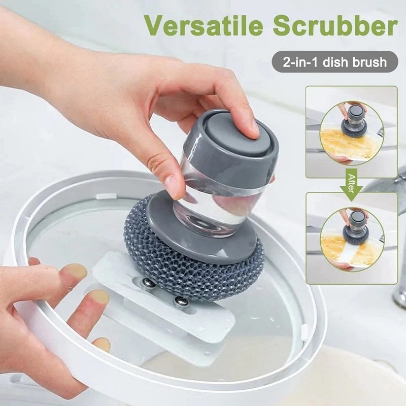 [🔥Hot Sale-Save 50% OFF]Soap Dispensing Palm Brush Storage Set - Free 2 Replacement Brushes