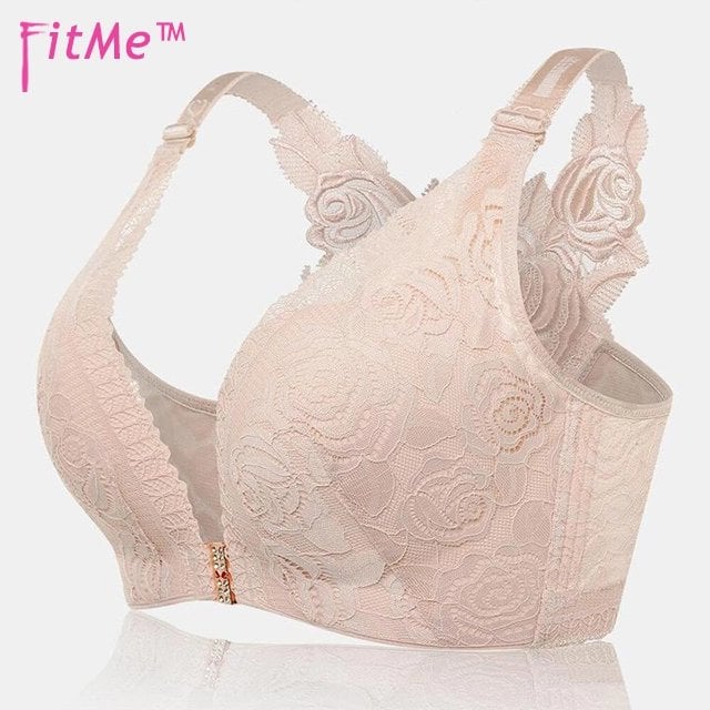 49% OFF-🔥FitMe Rose Embroidery Front Closure Wirefree Bra(Buy 2 Free Shipping)