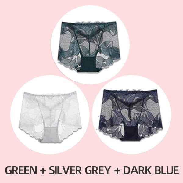 💝Hot Sale 💝-Ladies Silk Lace Handmade Underwear Pack