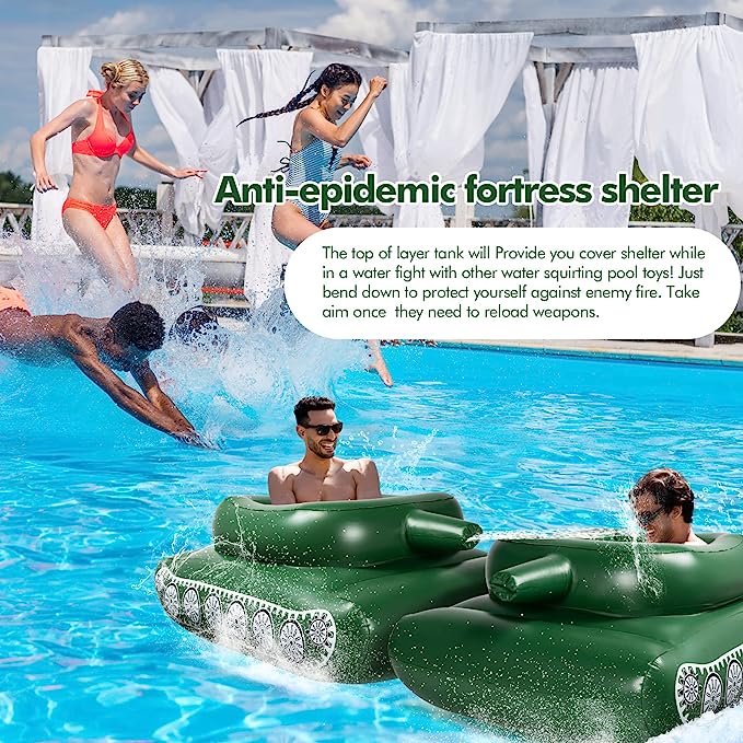 🔥Tank Pool Floats Adult Inflatable Tank Pool Float With Water Cannon🔥