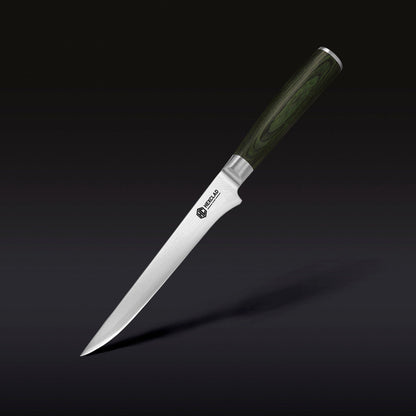 Damascus Steel Boning & Fillet Knife, 6" (Green)