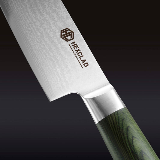 Damascus Steel Chef's Knife, 8" (Green)
