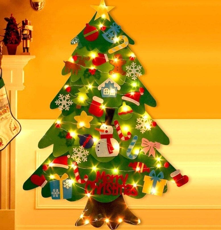 😍Felt Christmas Tree Set with 32PCS Ornaments Wall Hanging Tree
