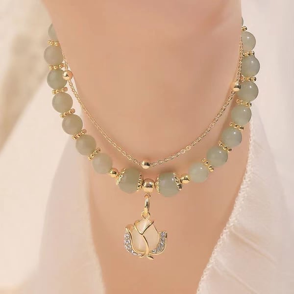 🔥Last Day Promotion - Wotian Jade Lucky Gold Leaf Bangle