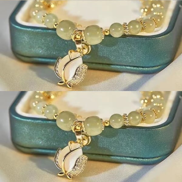 🔥Last Day Promotion - Wotian Jade Lucky Gold Leaf Bangle