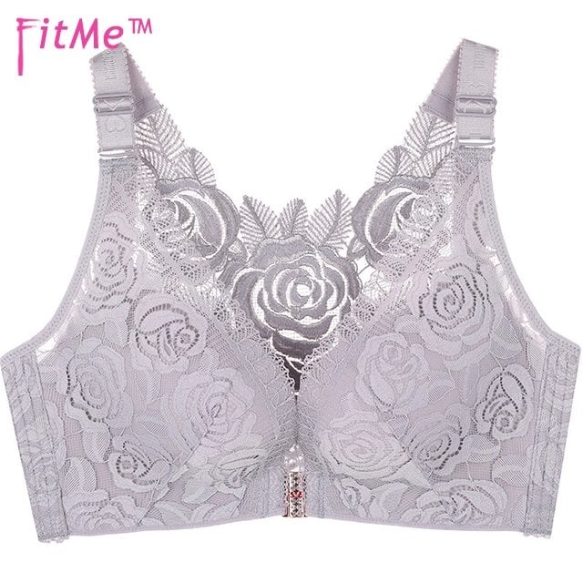 49% OFF-🔥FitMe Rose Embroidery Front Closure Wirefree Bra(Buy 2 Free Shipping)