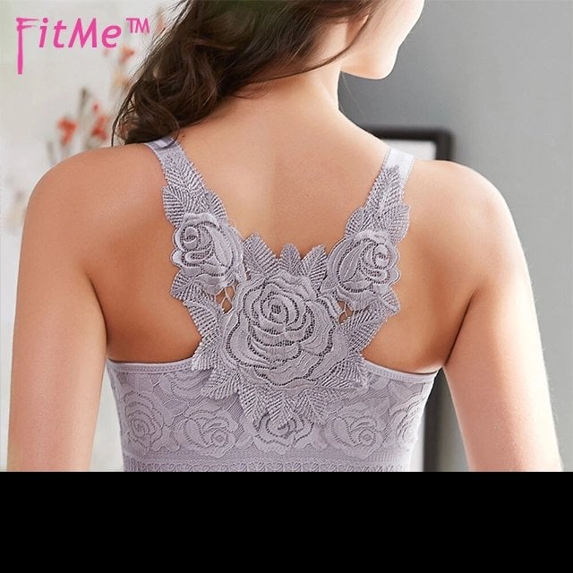 49% OFF-🔥FitMe Rose Embroidery Front Closure Wirefree Bra(Buy 2 Free Shipping)