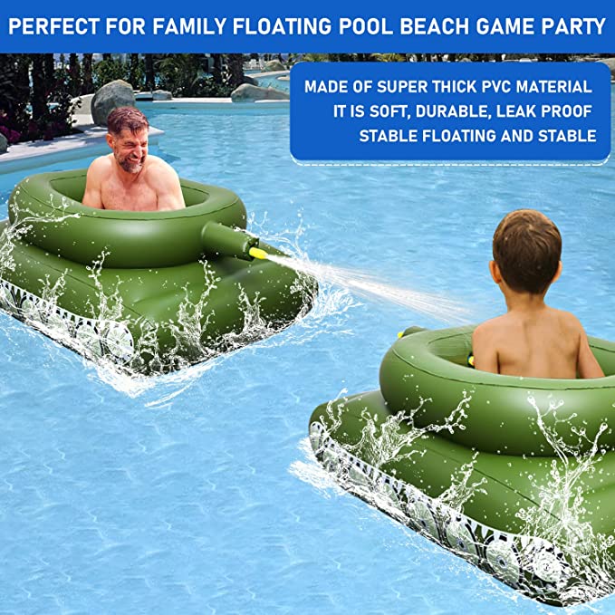 🔥Tank Pool Floats Adult Inflatable Tank Pool Float With Water Cannon🔥